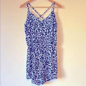CY Fashion Boutique Animal Print Criss Cross Strap Romper